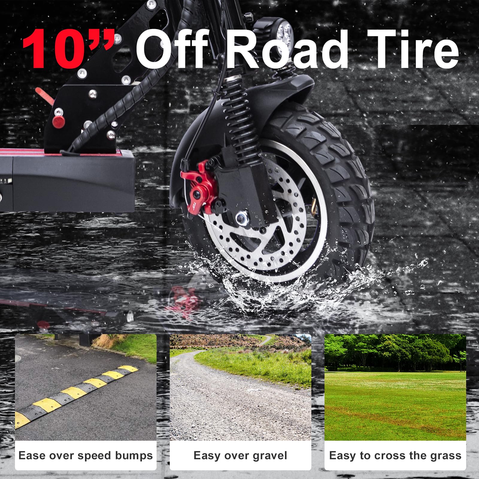 10“ Monopattino Elettrico Adulto, Doppia Sospensione Pieghevole Monopattino Elettrico Max 25 KM/H, Freno sistema di frenata scooter elettrico di, Freni Cicalino