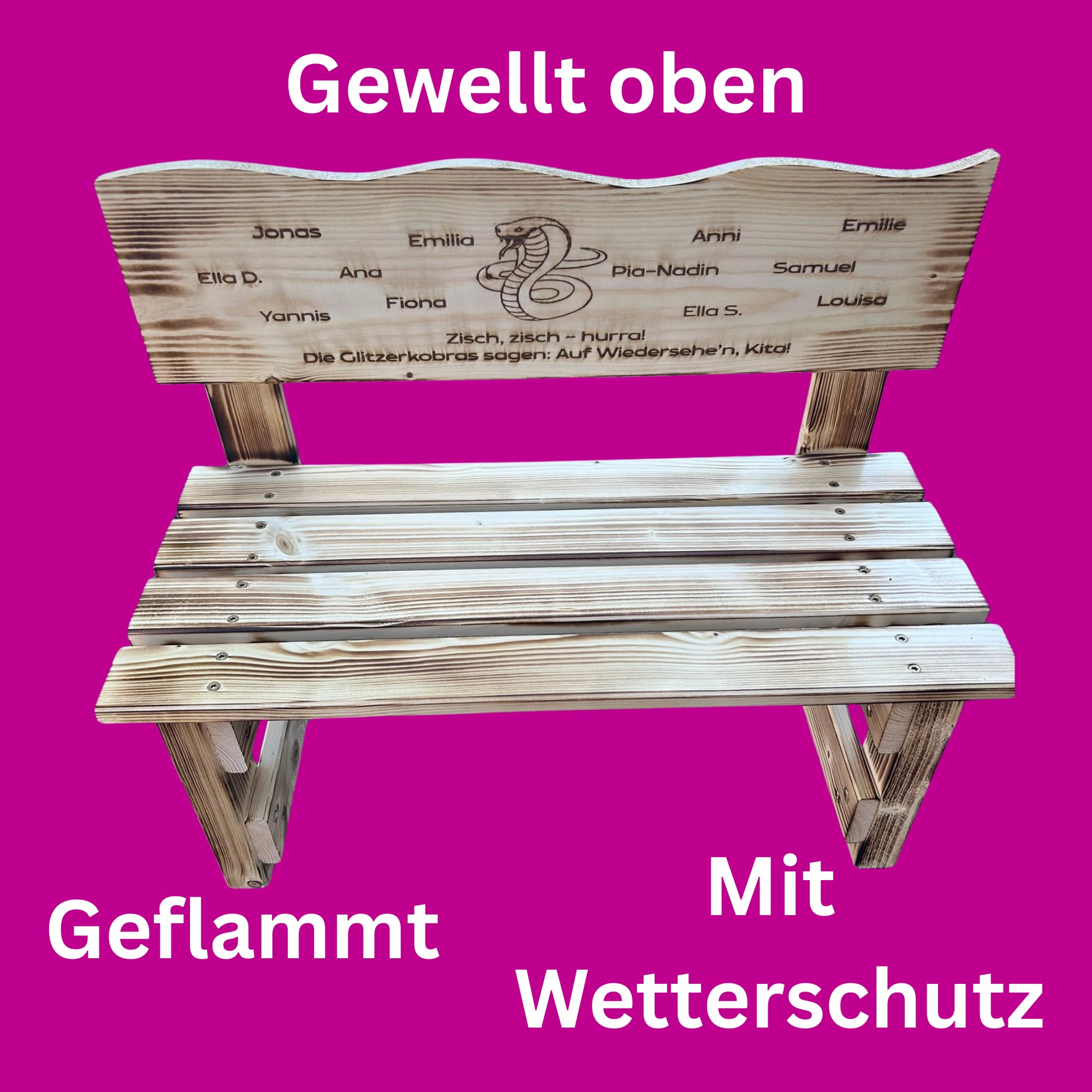 Generisch Personalisierte Kinder Dekobank aus Holz mit Gravur – Namens Dekobank für Kinderzimmer – Abschiedsgeschenk Kindergarten/Lehrer/Erzieher – Handgefertigt