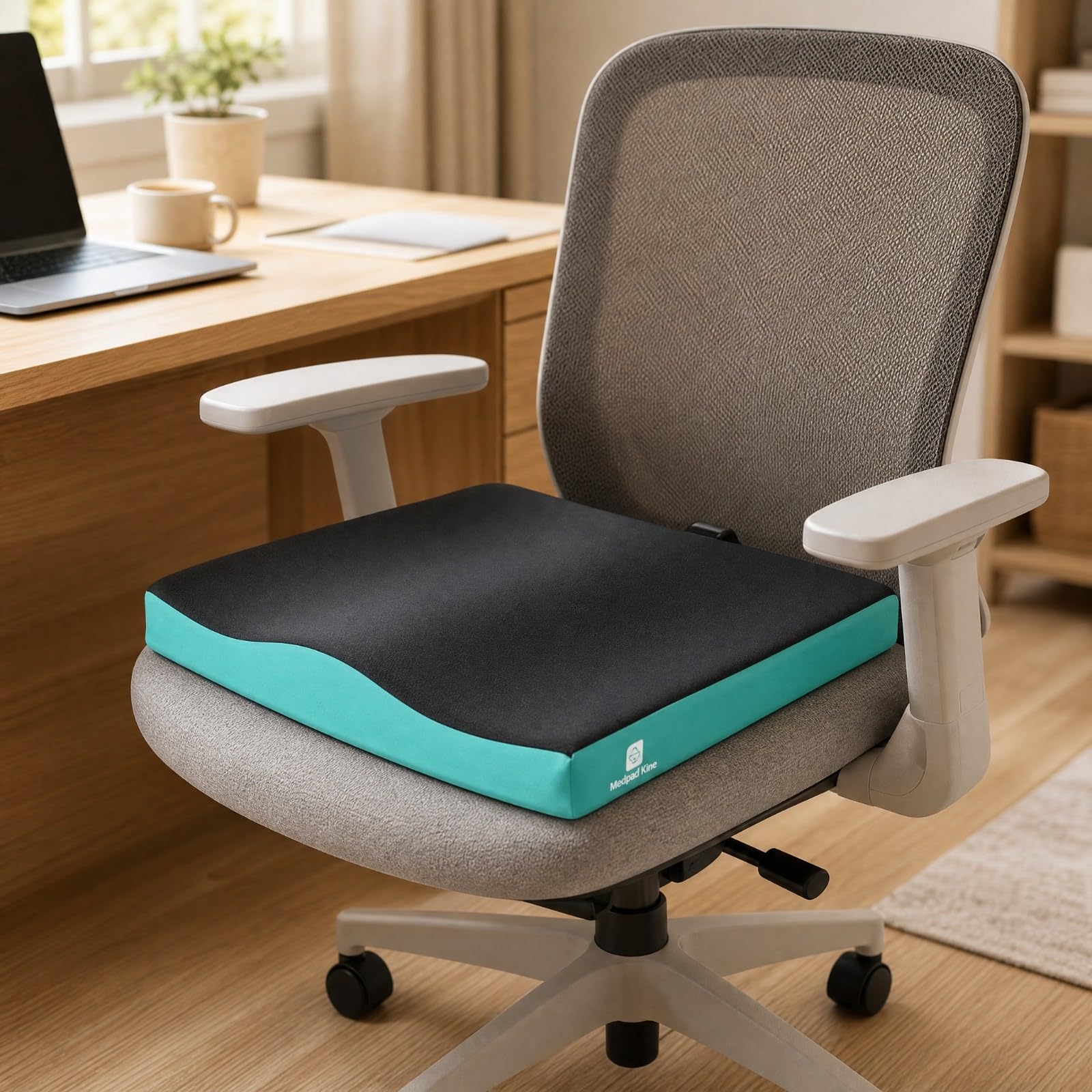 Cojín Asiento con Hebilla jeción | Transpirable, Cojín Asiento para Silla Ruedas, Elástico, Oficina, M