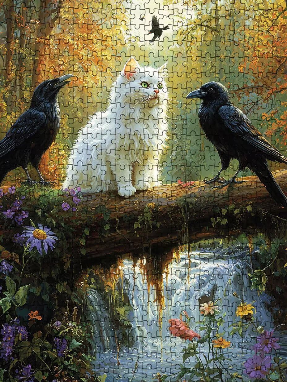 Krahe Katze Puzzle 4000 Teile, Klassische Puzzles, Geschicklichkeitsspiel Puzzle für Erwachsene, Puzzlespiele für Die Ganze Familie, Mit Schöner Verpackung, Dekoration Puzzles DX0YL3-908