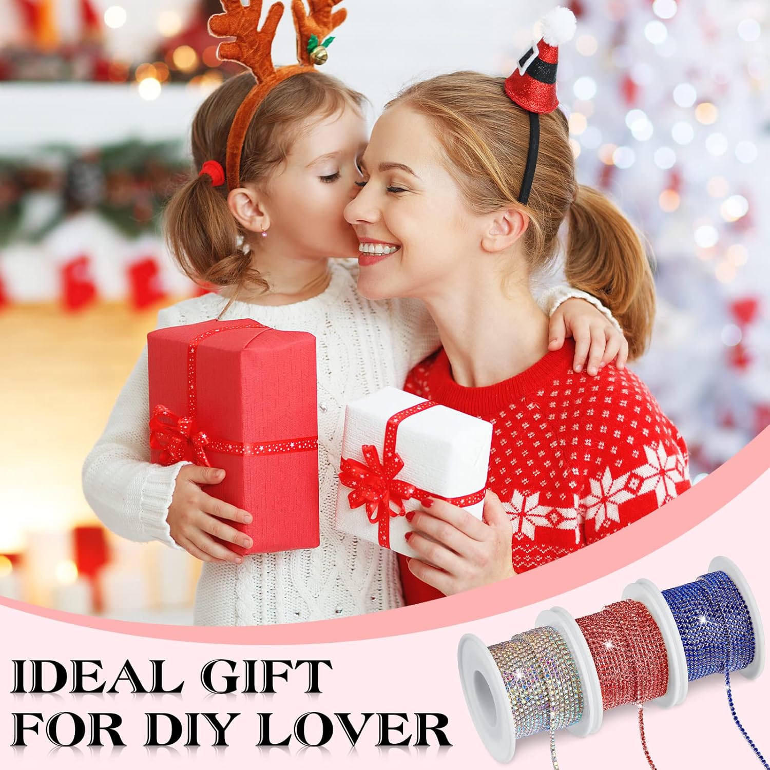 9 Rolls Total 2 mm 90 Yards Crystal Rhinestone Close Chain Trimming Claw Chain Jewelry Crafts DIY Crystal Claw Cup Rhinestone Trim Roll for Jewelry Making Crafts(Multicolor)