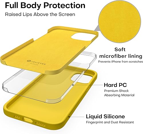 Miniatura 6 de CellEver Funda de silicona ultra duradera para iPhone 13 con 2 protectores de pantalla de vidrio, protección de cuerpo completo, funda protectora