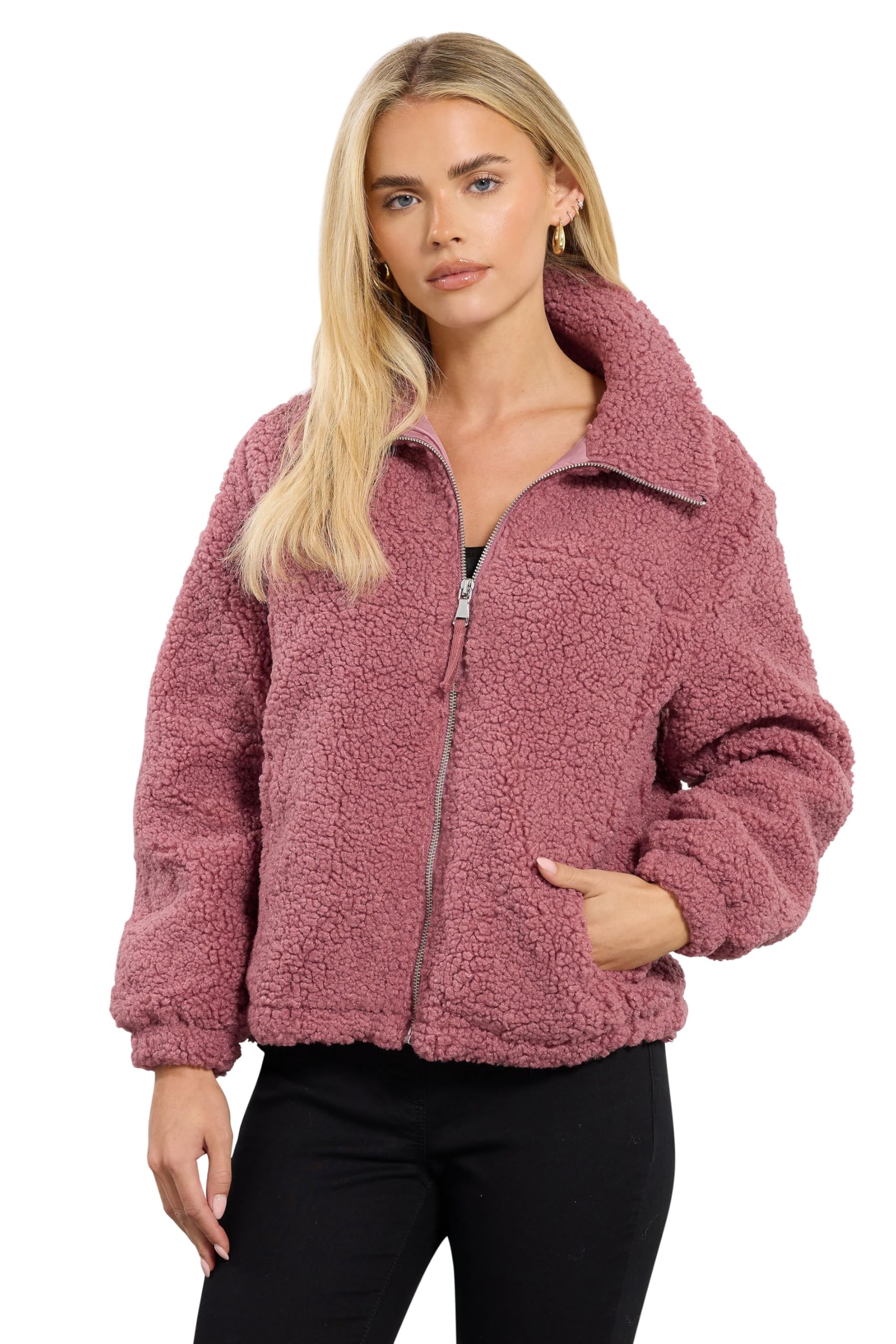 M&Co Petite Zip Through Fleece Jacket - Women's