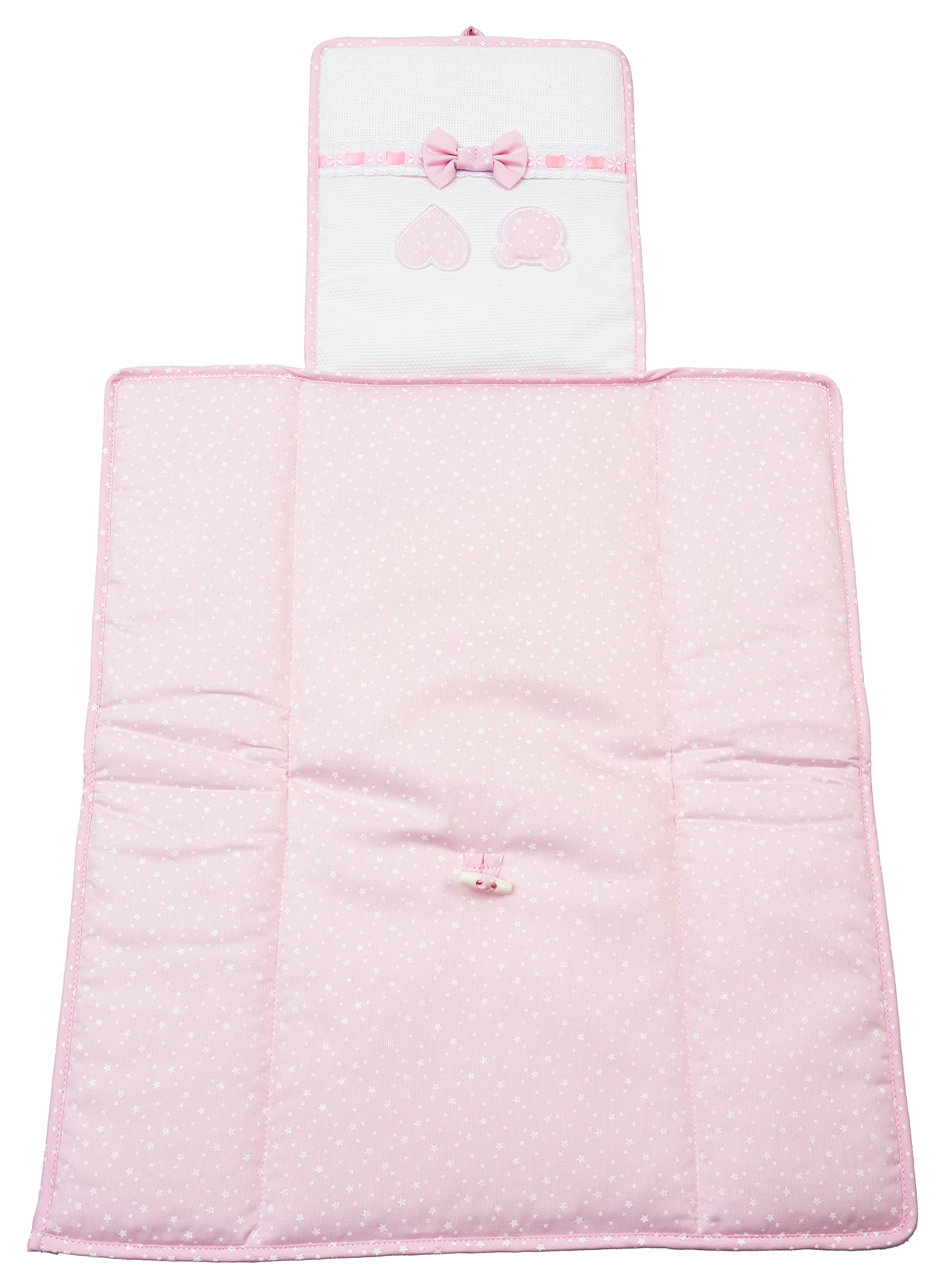 FILET P1519R- Fasciatoio Da Borsa I Morbida E Igenica Spugna I 100% Cotone I Prodotto Realizzato In Italia I Per Neonati/Prima Infanzia - Bianco, Rosa