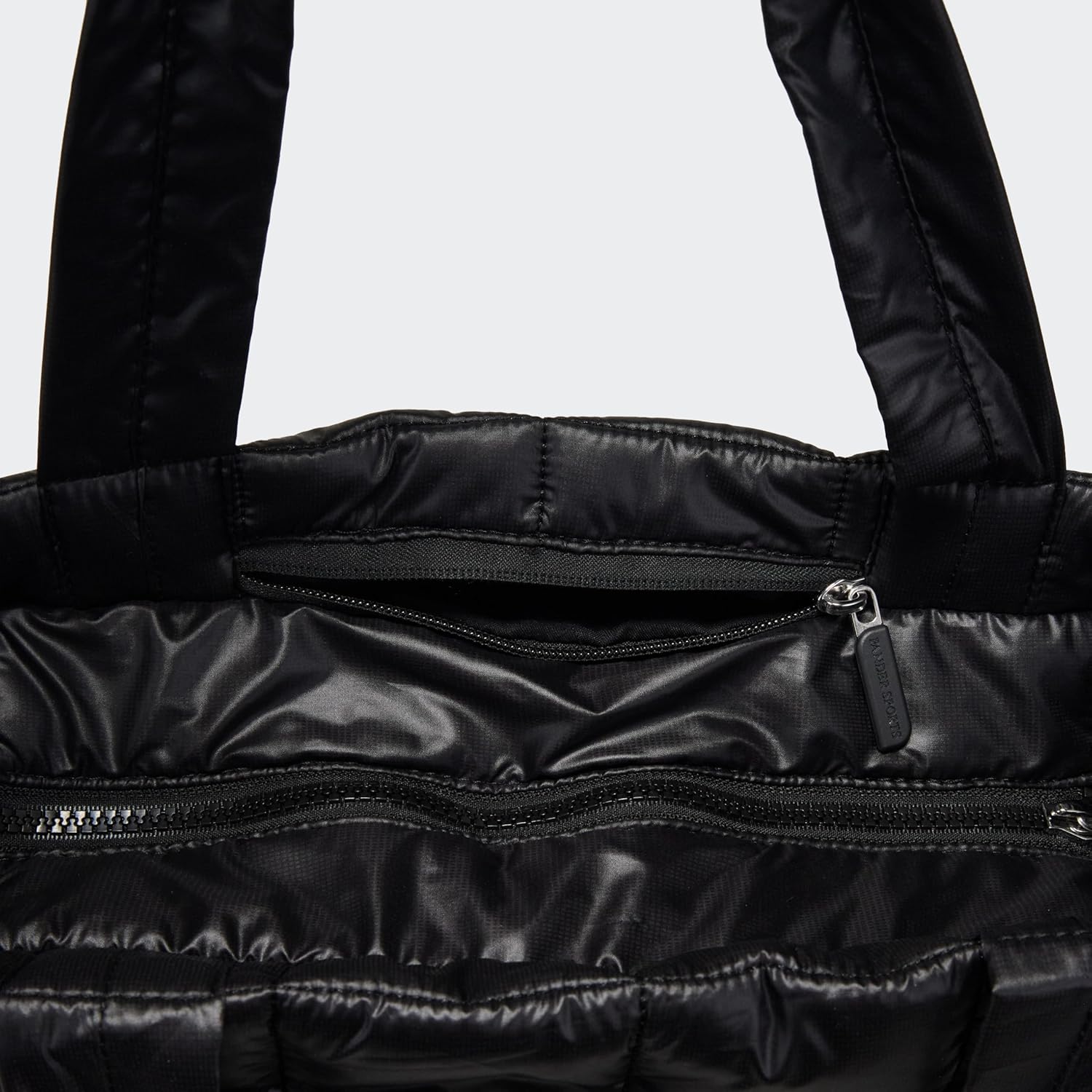 Pander Quilted Tote for Women, Travel Hand Carry Bag with Trolley Sleeve and Multiple Pockets, Black