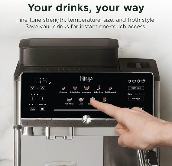 Ninja AutoBarista Fully Automatic Espresso, 10 Drink Options, AE1001