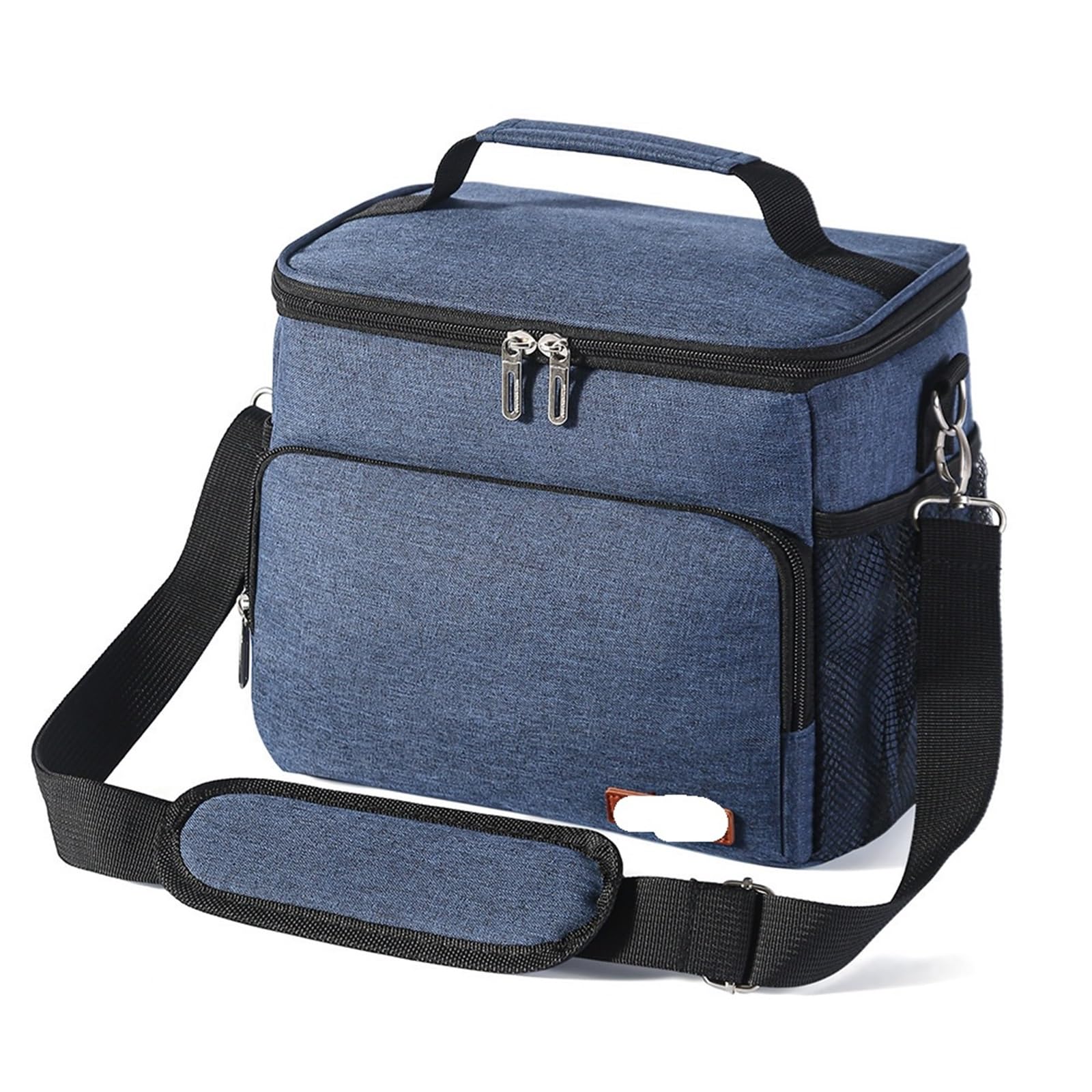 Borsa termica for il pranzo a tracolla, impermeabile, spessa, grande, isolata, for la famiglia, scuola, picnic, frigorifero Per Lavoro, Ufficio, Scuola, Picnic, Viaggi(Deep Blue)