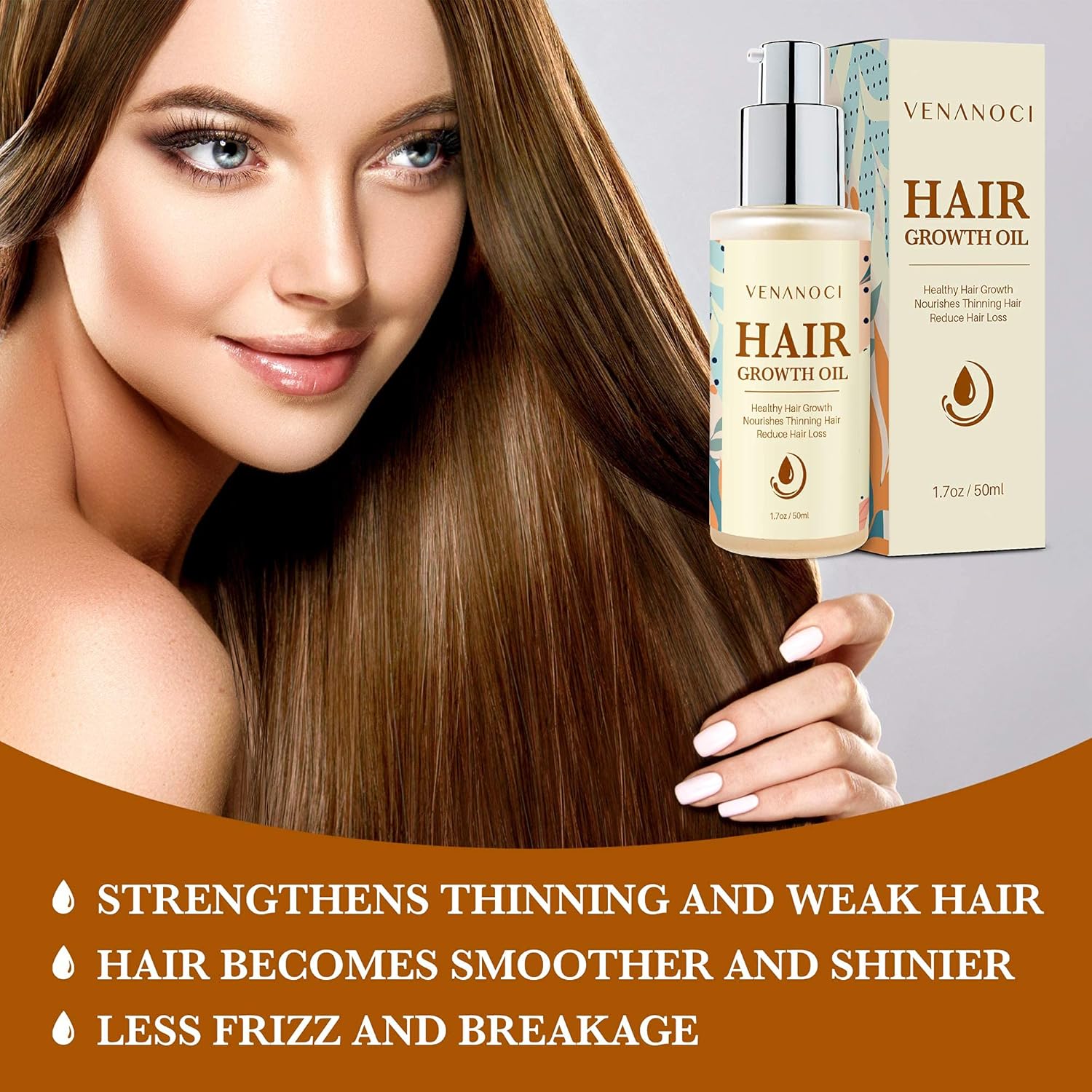 Venanoci Hair Growth Oil - Effective For Hair Growth, Hair Loss Liquid, Hair Growth Formula, Hair Care Serum, For Thicker & Healthier Hair, Reduces Hair Shedding & Thinning : Beauty & Personal Care