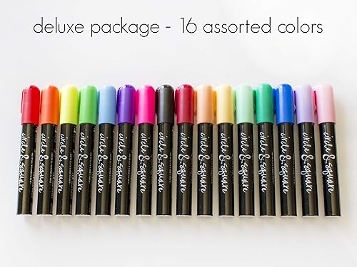 Miniatura 2 de Bolígrafos de tiza de borrado en húmedo | Marcadores de tiza líquida | Punta reversible de 0.236 in - redonda y cincel.