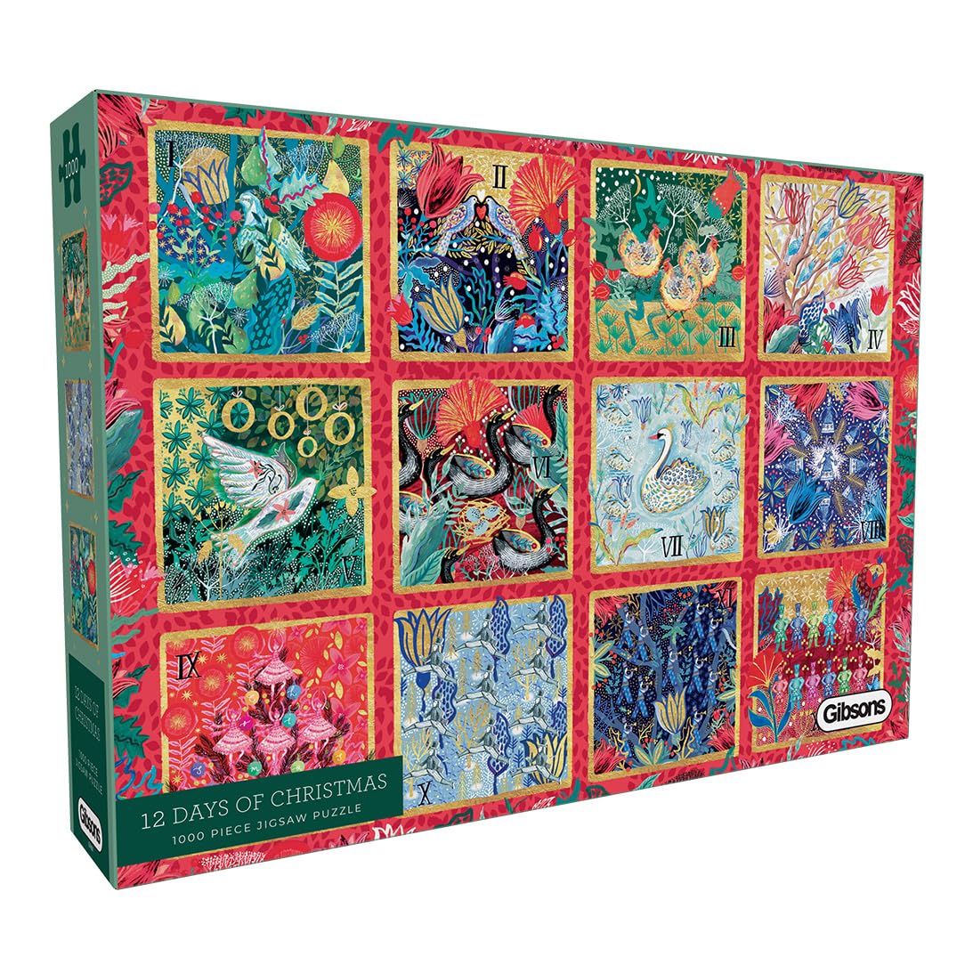 Gibsons 12 Days of Christmas 1000 Piece Jigsaw Puzzle | Classic Carol Modern Puzzle | Sustainable Jigsaw for Adults Teens | Premium 100% Recycled Board | Great Gift | Gibsons Games