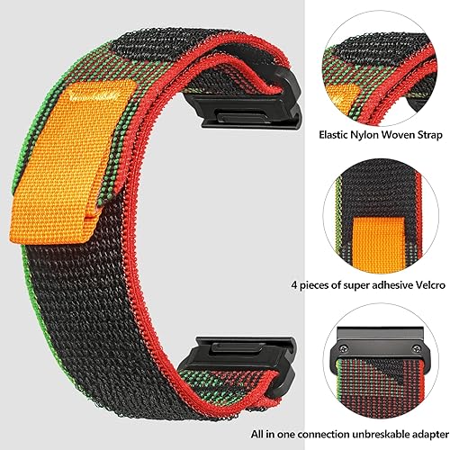 Miniatura 4 de Compatible con Garmin, correa deportiva de nailon Trail Loop para fnixForerunnerApproachMARQquatixD2 Series resistente banda de repuesto para hombres