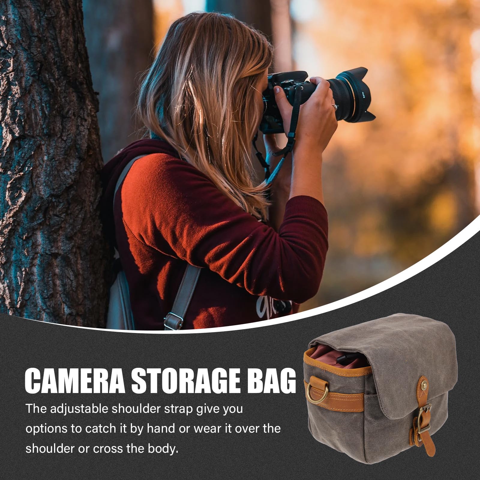 Borsa Resistente All'acqua e Protettiva per Macchina Fotografica in Verde Tracolla Regolabile e Trasporto Comodo per All'aperto
