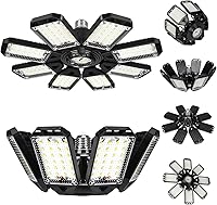 Vista 16 de Bombillas LED de garaje 2 unidades 180W 18000LM 6500K luz LED tienda con 6 más 1 paneles deformables sótano granero luces de techo para E26/E27