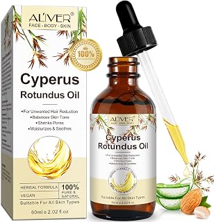 Cyperus Rotundus Oil for Hair Removal, 100% Pure Natural Body and Facial Hair Removal for Women, Reduces Unwanted Hair Growth After Shave, Shrink Pores, Hydrates, Soothes and Repairs Skin