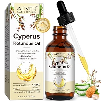 زيت Cyperus Rotundus لإزالة الشعر، إزالة شعر الجسم والوجه الطبيعي النقي بنسبة 100% للنساء، يقلل من نمو الشعر غير المرغوب فيه بعد الحلاقة، يتقلص المسام، يرطب، يهدئ ويصلح الجلد