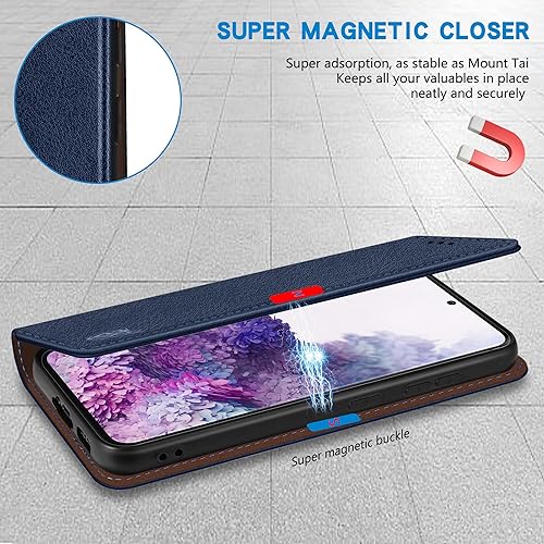 Miniatura 213 de ZZXX Funda tipo cartera para Samsung Galaxy S20 con bloqueo RFID, soporte de ranura para tarjetas, funda protectora de cuero magnético fuerte