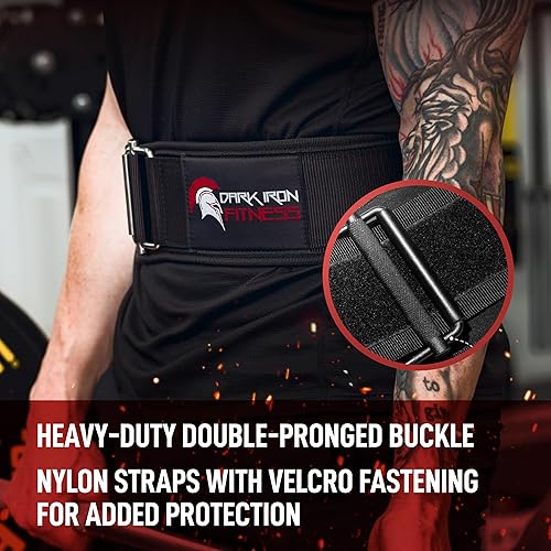 Miniatura 3 de Dark Iron Fitness Self-Locking Weight Lifting Belt for Powerlifting, Squats, Premium Gym Core & Back Support, Weightlifting Training Equipment