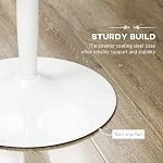 HOMCOM 28" Round Dining Table for 2-4 People, Modern Tulip Kitchen Table with Steel Pedestal Base for Small Space, Dining Room, White