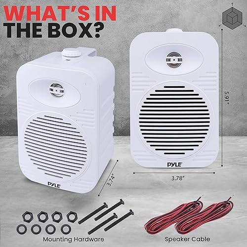 Vista 14 de Pyle Par de altavoces para interiores y exteriores – Sistema de altavoces de rango completo de 2 vías de 300 vatios a prueba de agua dual de 4 Negro