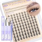 JIMIRE Manga Lash Clusters Kit Wispy Eyelash Clusters 8-14MM Fairy Lash Extension Kit with Lash Bond and Seal Short Cluster Eyelash Extensions with Bottom Lash Clusters