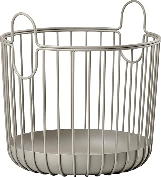 Zone Denmark Inu Basket - Stylish and Functional Storage for Kitchen, Bathroom, Childrens Room, and Home Office - Powder-coated steel - 7.9" x 7.9" inches - Small - Taupe