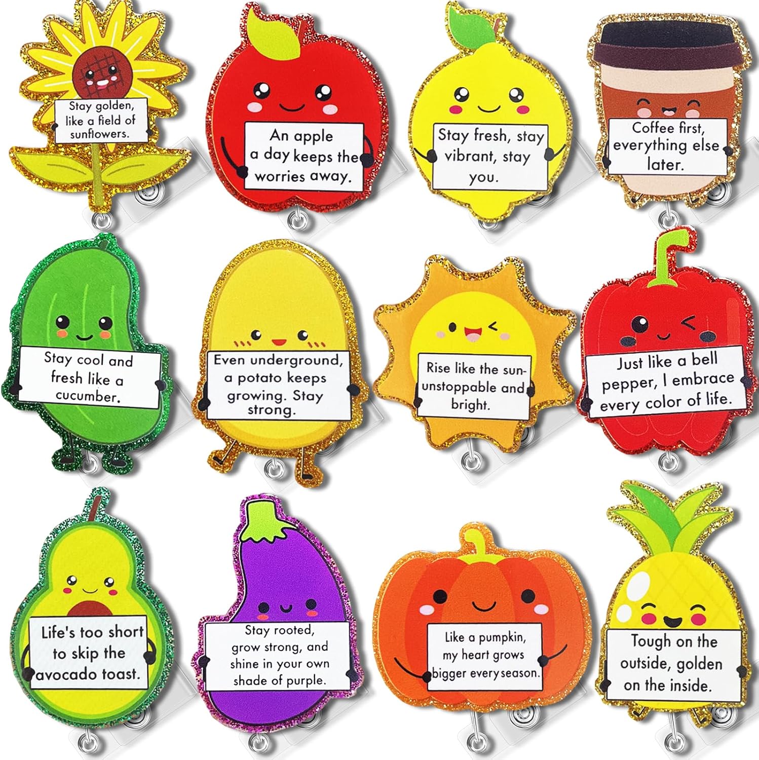 24 PCS Scrub Life Badge Reels Bulk Funny Colorful Badge Holders Retractable Clip Cute Nursing MA RN LPN CNA Badge Buddy Nurses Accessories for Work