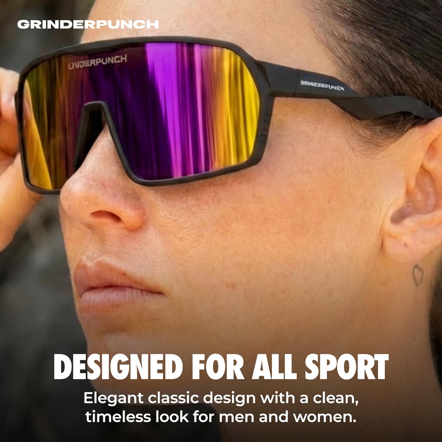 grinderPUNCH Polarized Sports Sunglasses for Men Women UV Protection Shades for Baseball Running Cycling Skiing & Pickleball