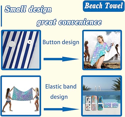 Miniatura 3 de Toallas de playa de microfibra para mujer, sin arena, para adultos, toallas de playa de sirena, toallas de baño de secado rápido, extra grandes, 30