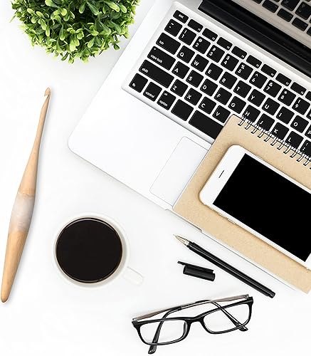 Miniatura 7 de Ommi Ganchos de ganchillo con mango ergonómico  Hecho a mano de 7 pulgadas de madera de haya y resina  Aguja de tejer, tejido de hilo artesanal  El