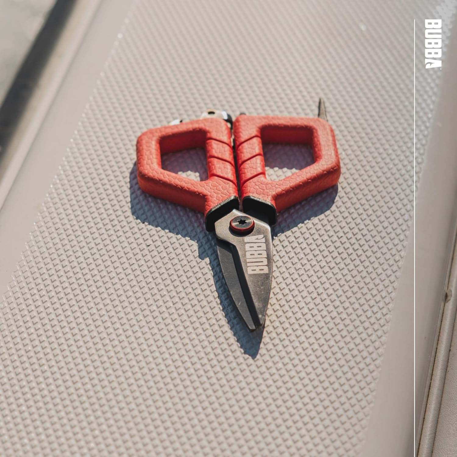 BUBBA Small Shears Fishing Tool With Micro-Serrated Blades & Split Shot Crimp Tool - Bottle Opener & Lanyard Hole