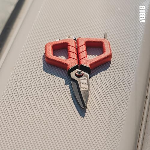 Miniatura 6 de BUBBA Herramienta de pesca con tijeras pequeñas con cuchillas micro dentadas y herramienta de crimpado de tiro dividido, abridor de botellas y