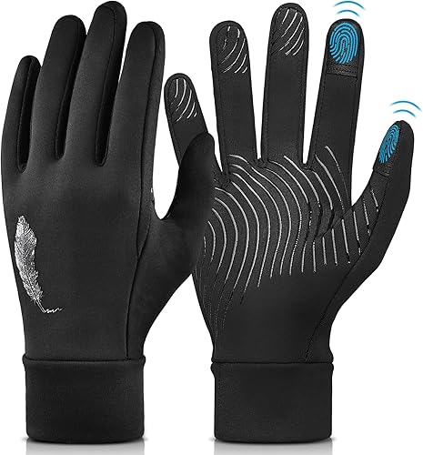 Guantes deportivos de invierno cálidos para correr, para clima frío, guantes térmicos para pantalla táctil, guantes antideslizantes de forro polar
