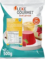 Leke Gourmet – Gelatina em Pó Sabor Abacaxi 500g | Preparo Rápido de Sobremesas | Textura Firme e Sabor Refrescante | Ideal para Confeitaria e Uso Doméstico