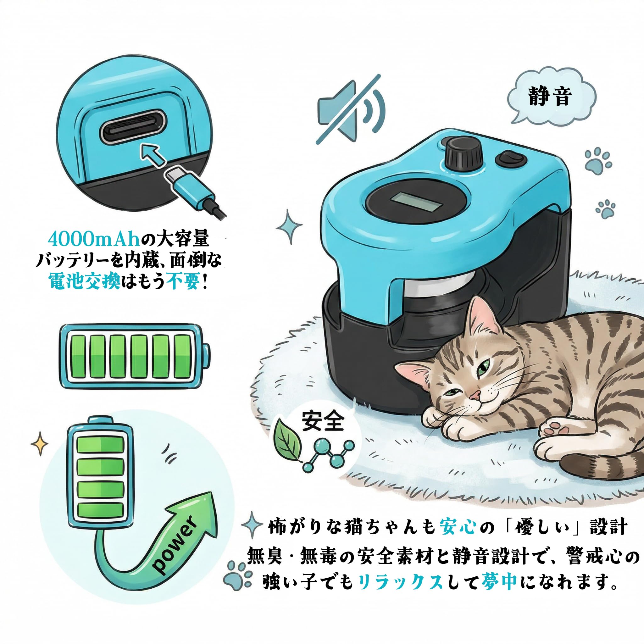 Amazon.co.jp: 猫 おもちゃ 電動 自動 猫じゃらし 一人遊び 拡張