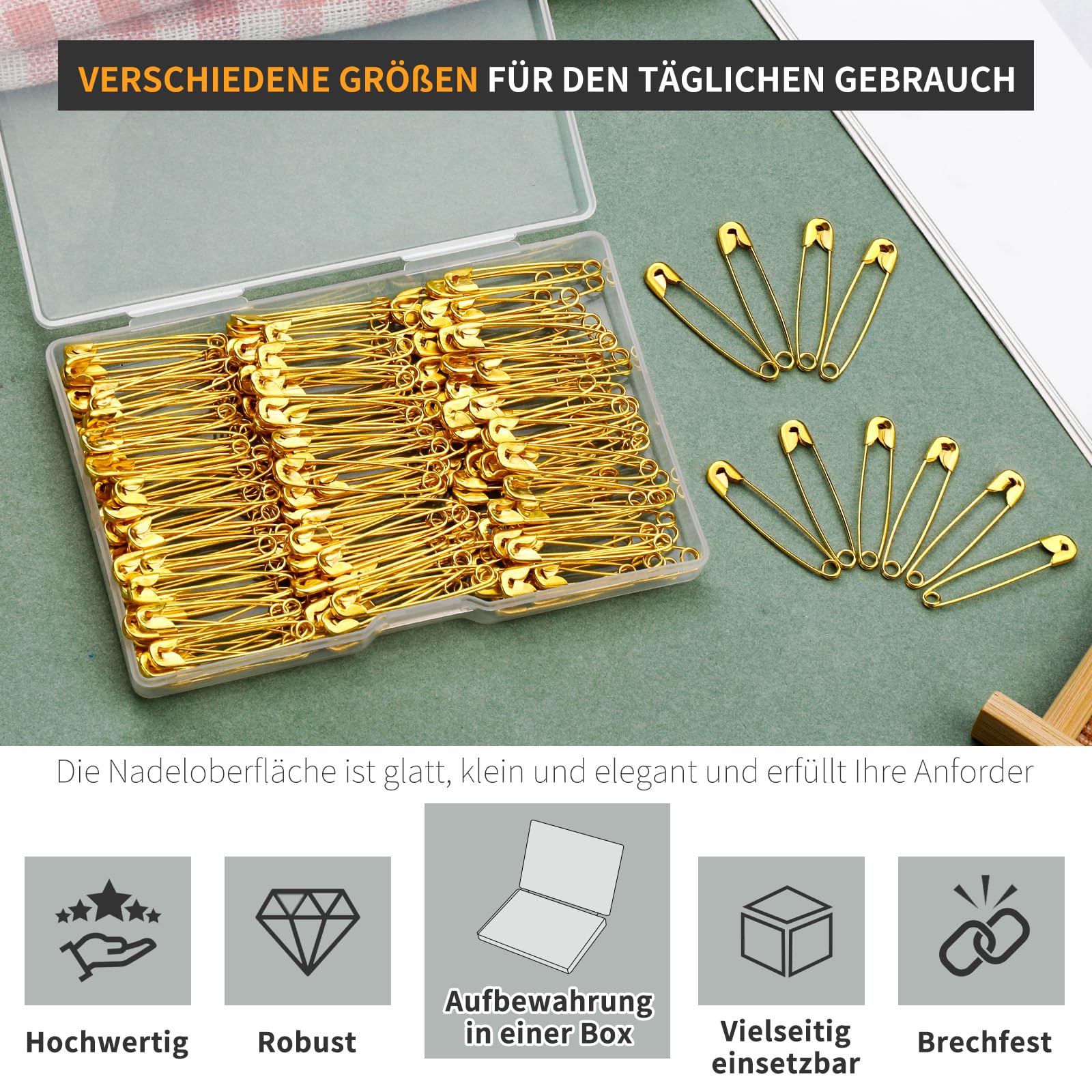 200 Spille Da Balia Oro 19 Mm, Piccole, Per Vestiti, Cucito, Fai Da Te E Creazione Gioielli