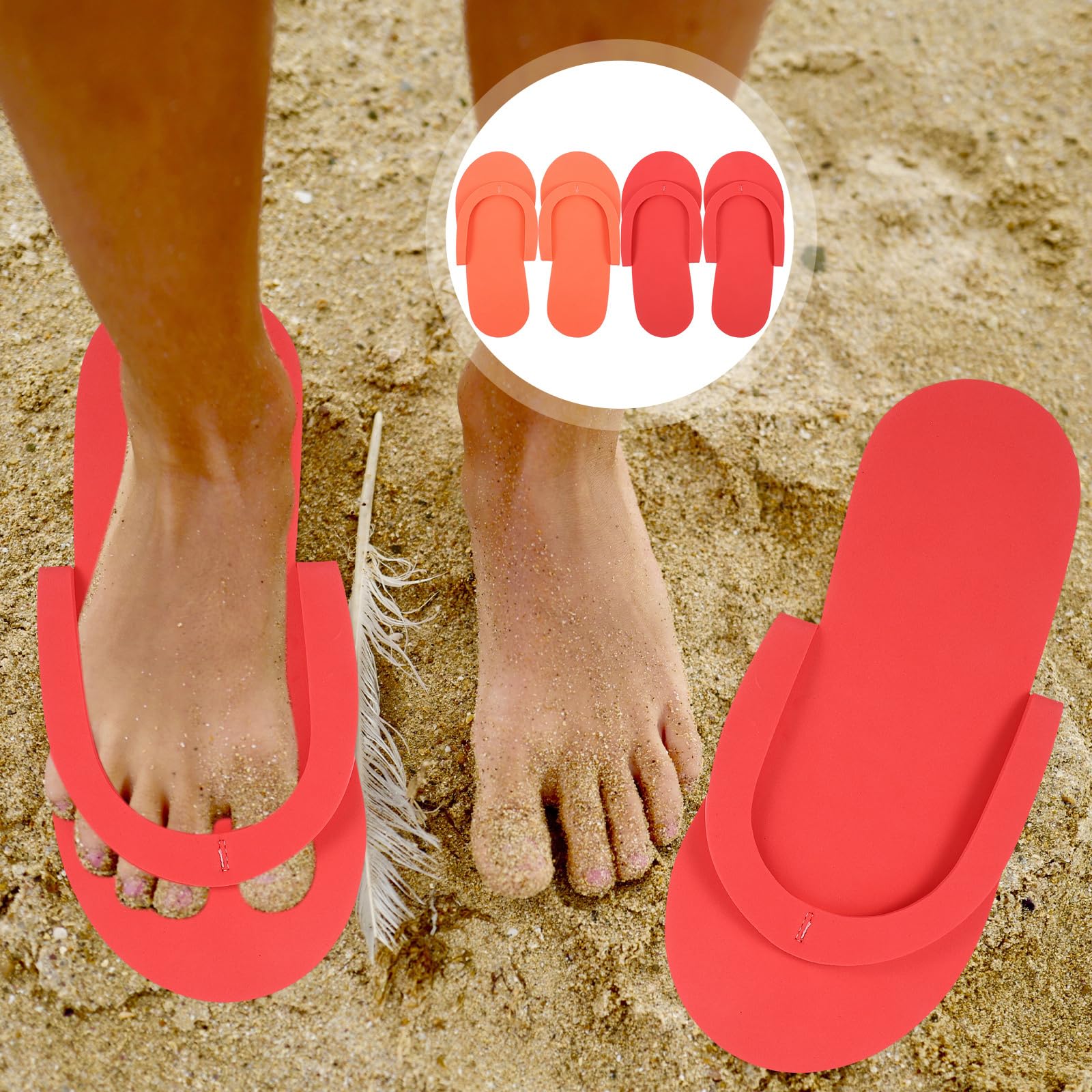 Levemolo 12 Paia Hotel Per La Doccia Eva Pantofole Portatili Monouso Pantofole Ambienti di Viaggio Flops Anti- Singolo Foam Spa Pedicure Leggero Uso Salone Spiaggia Casuale Ciabatte Monouso, Colori
