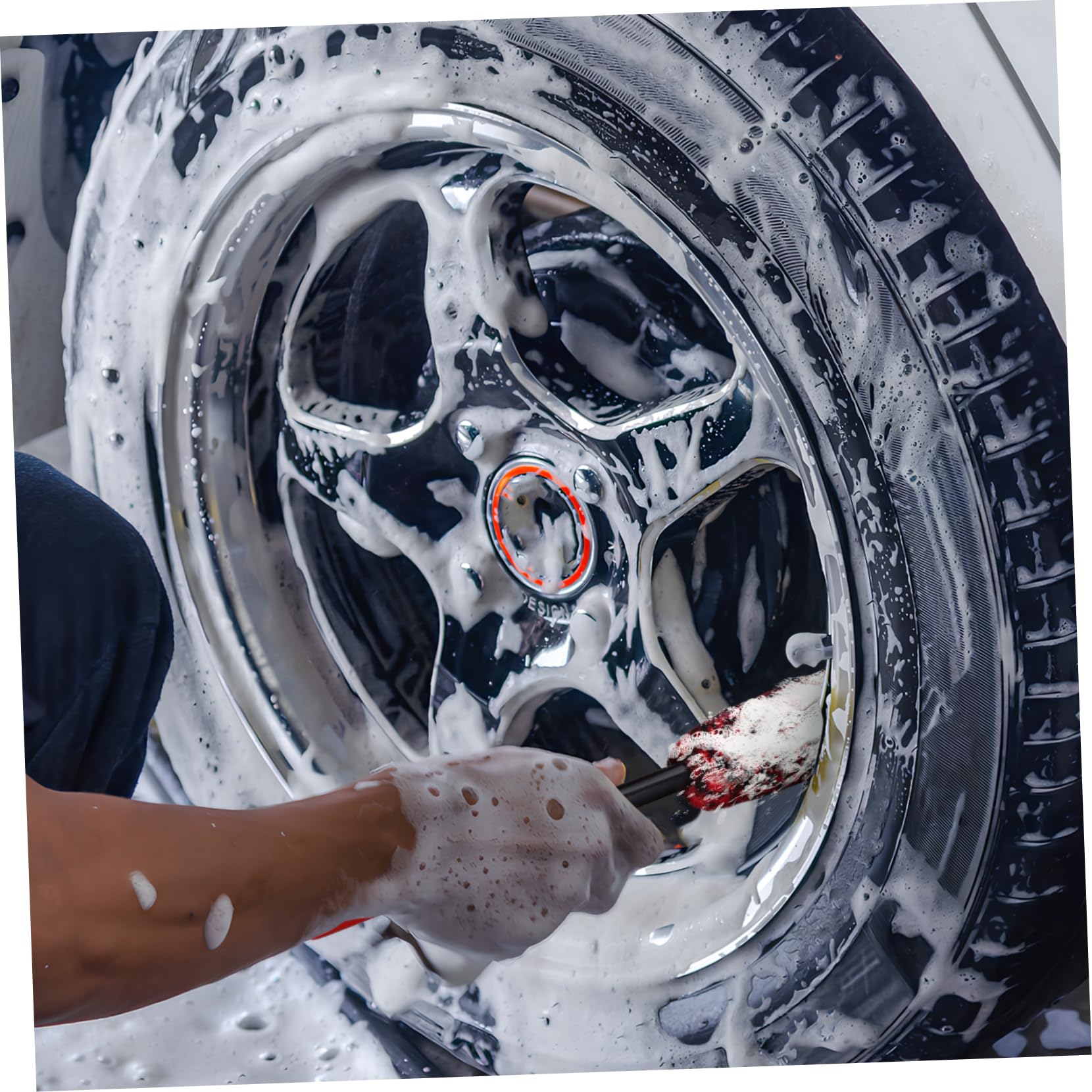 Amosfun 4 Set Spazzola per La Pulizia degli Pneumatici Automobile Spazzole Circolari Spazzola per Cerchi Auto Spazzola per Pneumatici Puscella di Pulizia delle Ruote Lana Vergine 3 Pezzi*4