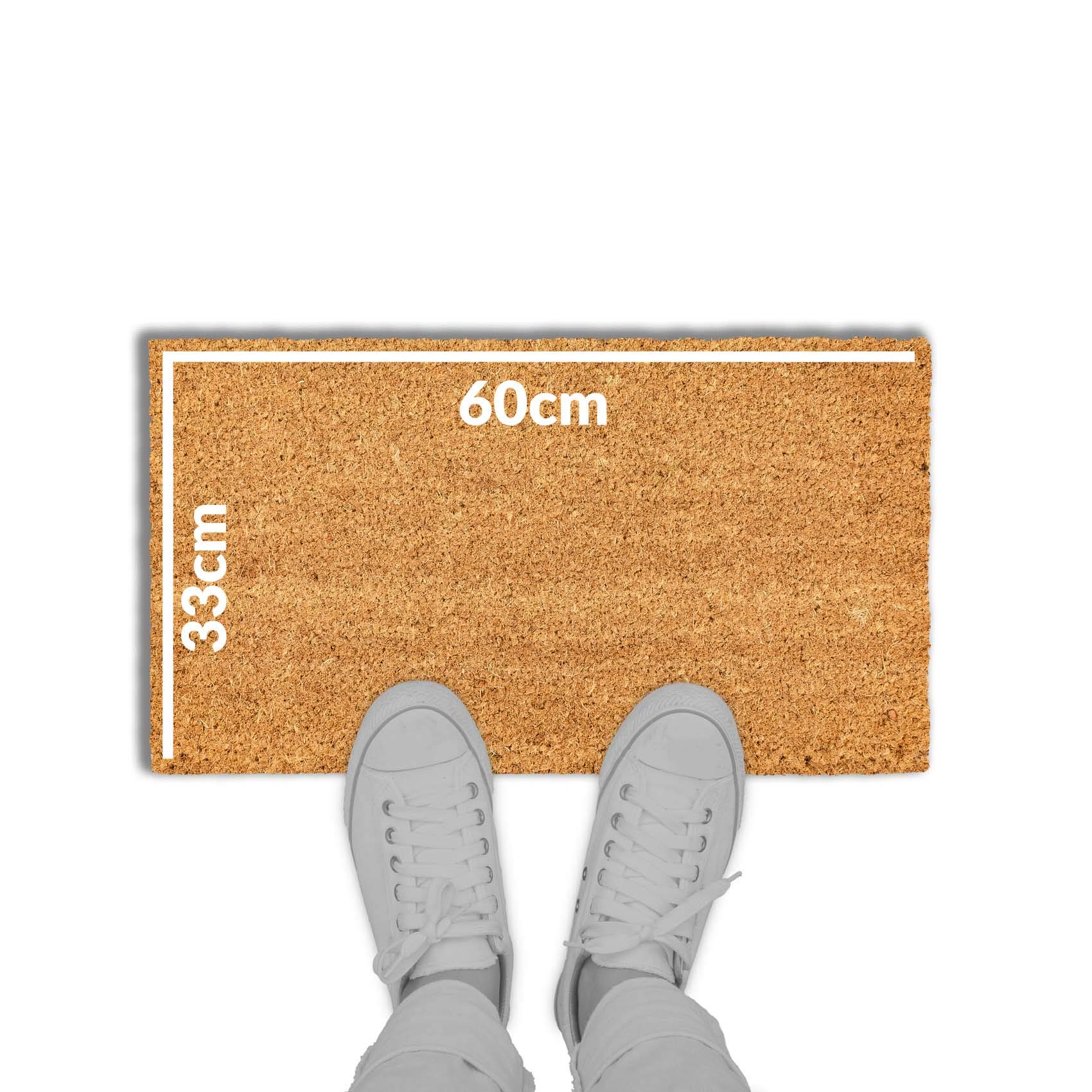 ANRO Felpudo de fibra de coco natural, grosor 17 mm, tamaño 33 x 60 cm, color natural liso