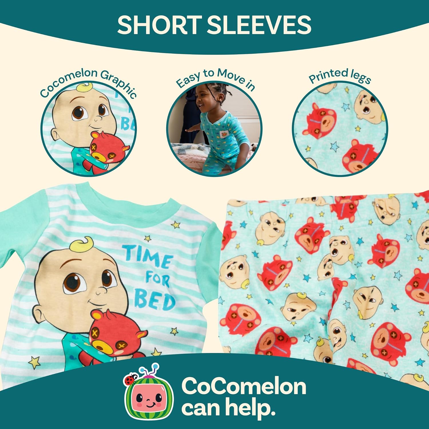 CoComelon boys 4-piece Snug-fit Cotton Pajama Set, Soft & Cute for Kids - Image 6