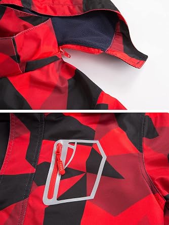 Boys Waterproof Jacket Kids Fleece Lined Raincoat