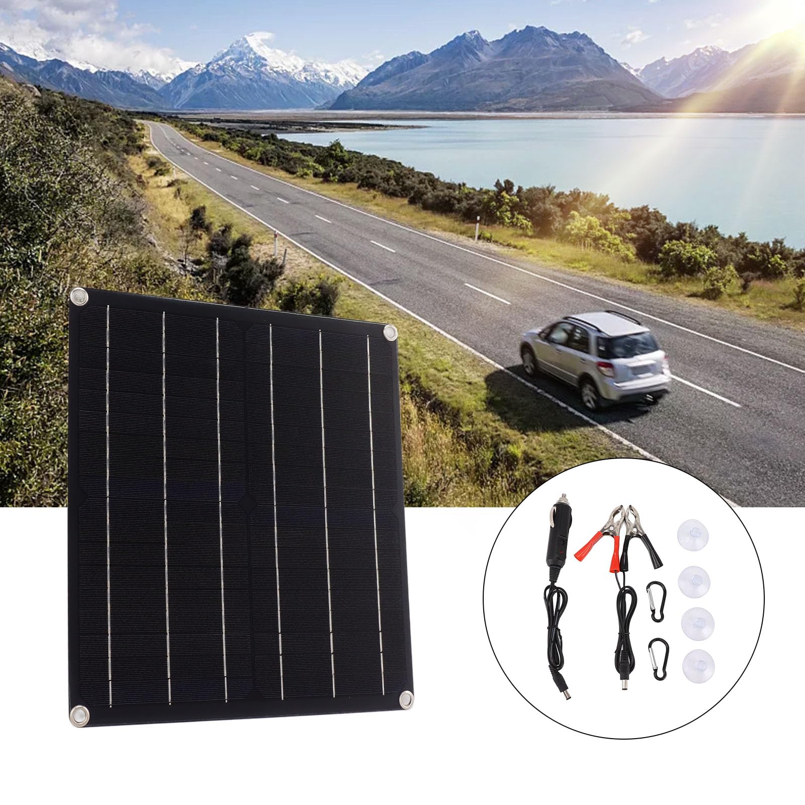 Kit Pannello Solare Pannello Solare Intelligente in Silicio Monocristallino 25W 20V con Controller 10A e Uscita CC da 1,5 M per Uso Agricolo Marino per all'aperto Senza Batteria