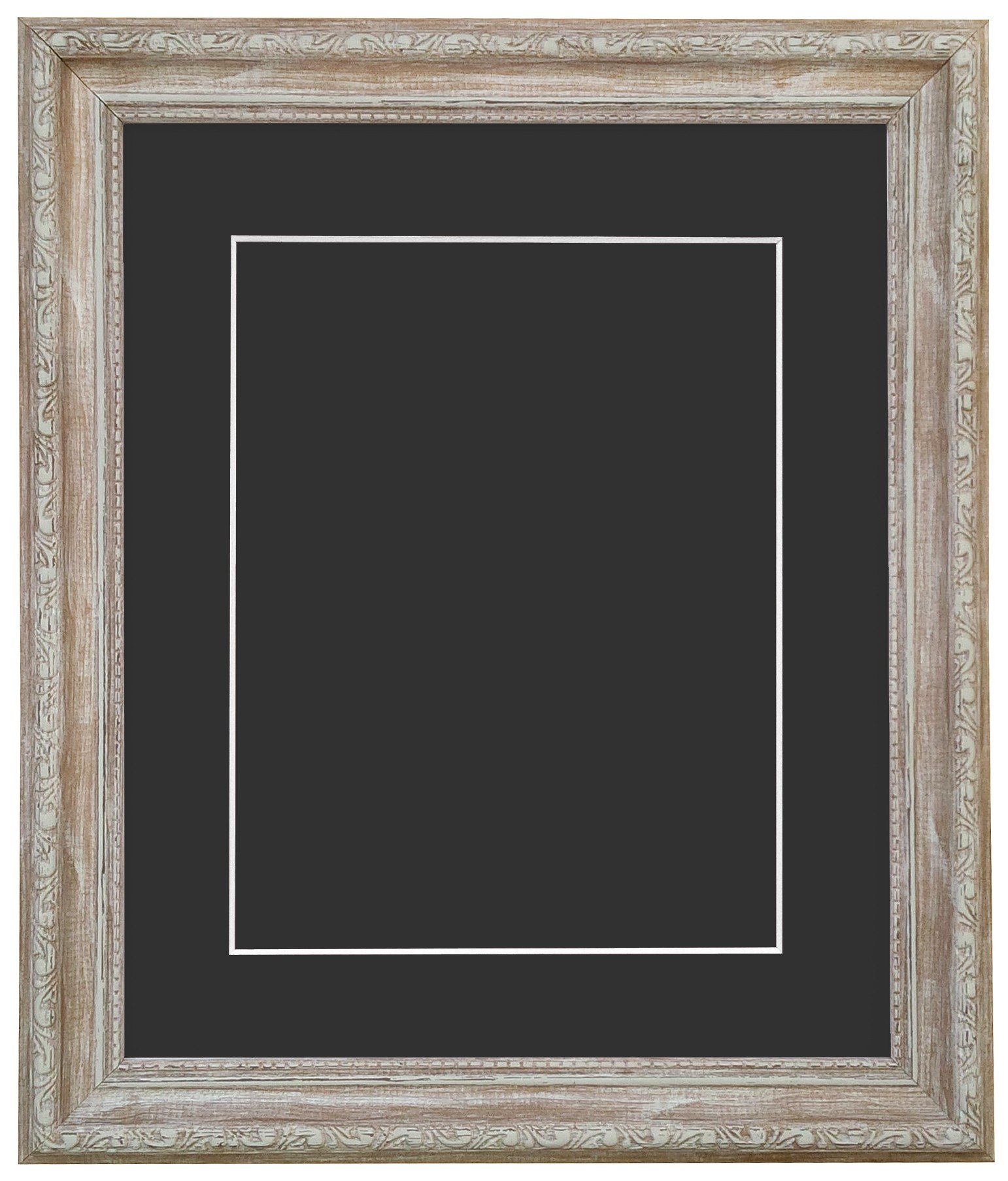 Frames By Post Black Mount And Backing Board Shabby Chic Distressed Wood Picture Photo Frame With A3 For Image Size A4