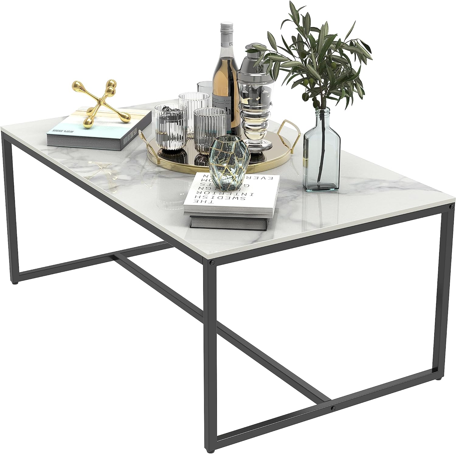 Marble Top Coffee Tables Rectangle 39" x 24" Sintered Stone Large