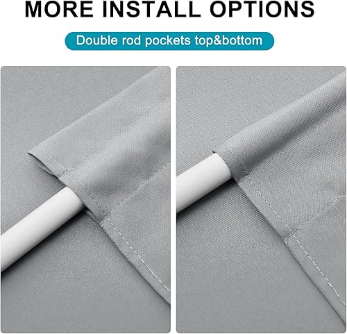 Miniatura 48 de Hiasan Cortinas para ventana de puerta delantera, bolsillo para barra, cortina de privacidad semitransparente para puerta francesa, 1 panel