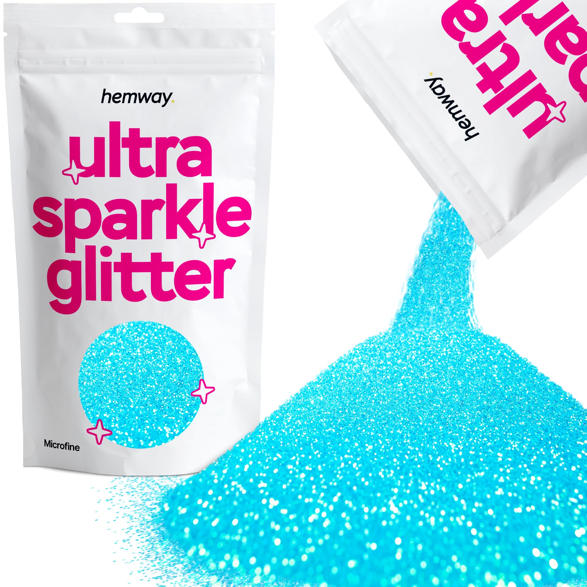 Hemway Ultra Sparkle Glitter Baby Pink Iridescent 100g Fine | Glitter for Arts & Craft, Makeup, Nail Art, Crafting, Card Making, Sparkle Decoration — view 238