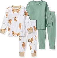 Vista 64 de Burt's Bees Baby Conjunto de Pijama de 2 Piezas para Niños con Camiseta de Manga Larga y Pantalones de Algodón Orgánico