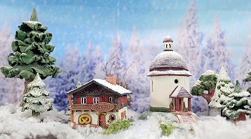 Miniatura 5 de Casa de invierno de cerámica hecha a mano Portavelas Tealight decoración del hogar Casa miniatura coleccionable la panadería en Baviera Edición de