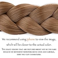 Vista 2 de DIGUAN Diadema trenzada de pelo sintético para mujeres y niñas, accesorio de belleza, 1.76 oz (marrón medio)