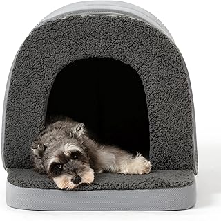 Pelzin Orthopaedic Dog House Indoor - Dog Bed House with Egg-Crate Foam - Tent Bed with Waterproof Lining & Nonskid Bottom, Ideal for Large Breeds & Fits L 92 cm Crate - 89 x 59 cm, Charcoal product image