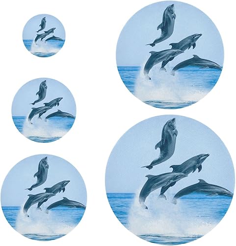 Miniatura 2 de Sea Dolphins - 5 tapas elásticas de tela reutilizables para tazones, tazas, platos, ollas y sartenes